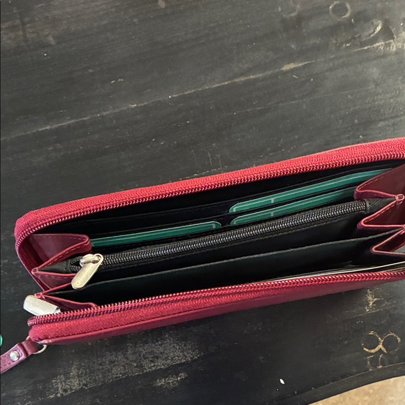 Marshall Leather Zip Wristlet - Raspberry Pink - Picture 4 of 4